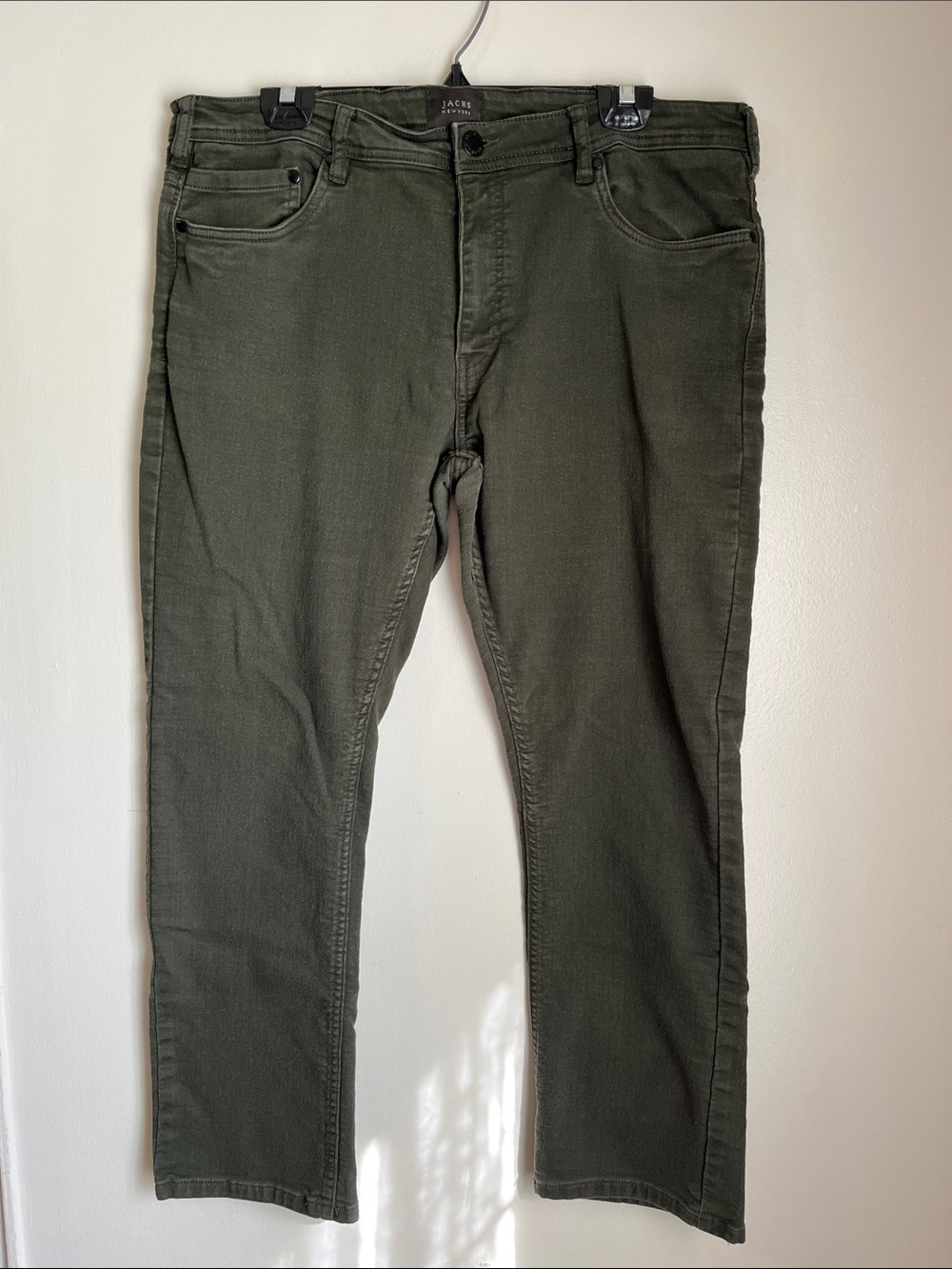 Jachs Men's Slim Straight Jeans in Green